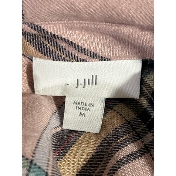 J.Jill Womens Pink Gray Palid Long Sleeve Button Down Shirt Size Medium - Picture 4 of 8